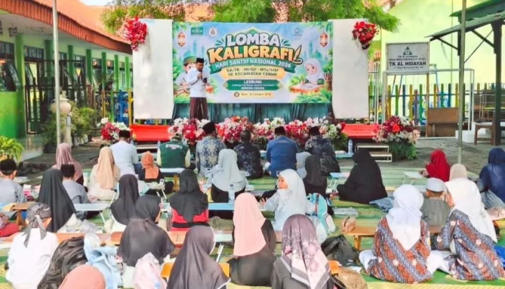 Asah Bakat Kaligrafi Pelajar, Lesbumi NU Cerme Gelar Lomba Seni Islami di MI Al Hidayah