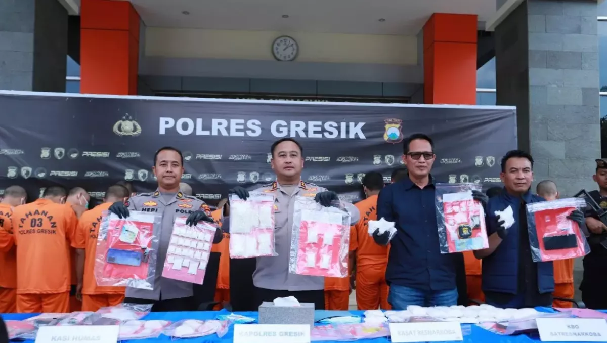 Operasi Tumpas Narkoba Semeru 2026 di Gresik Ungkap 14 Kasus dan Amankan 17 Tersangka