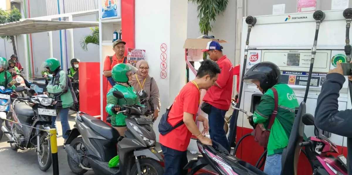 200 Ojol Surabaya Dapat BBM Gratis Jelang HUT ke-81 RI
